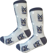 SILVER GRAY TABBY CAT Adult Unisex Socks By E&S Pets Choose Style