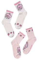 STRAWBERRY SHORTCAKE Ladies 2 Pair Of Socks - Novelty Socks And Slippers