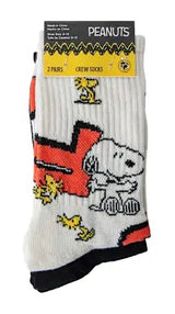 PEANUTS Ladies 2 Pair Of SNOOPY & WOODSTOCK Socks ‘Peanuts Social Club’ - Novelty Socks And Slippers