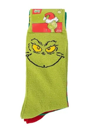 Dr. Seuss How The Grinch Stole Christmas Men’s 2 Pair Of Socks - Novelty Socks And Slippers