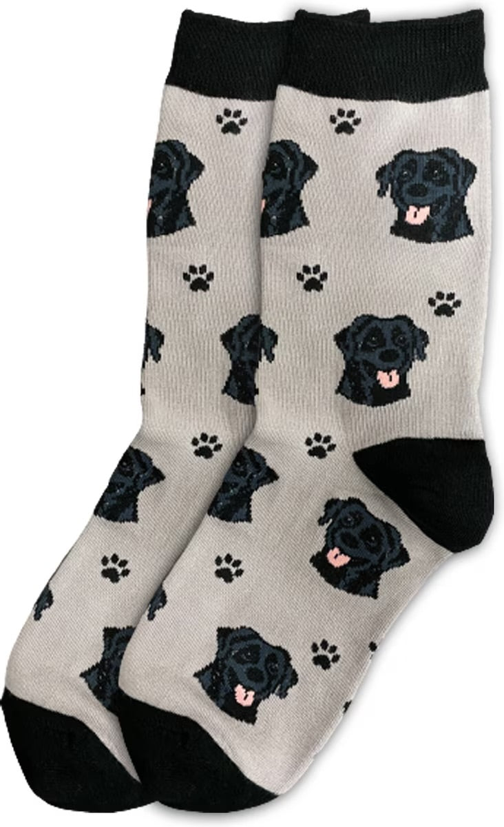 BLACK LABRADOR Dog Adult Unisex Socks By E&S Pets Choose Style