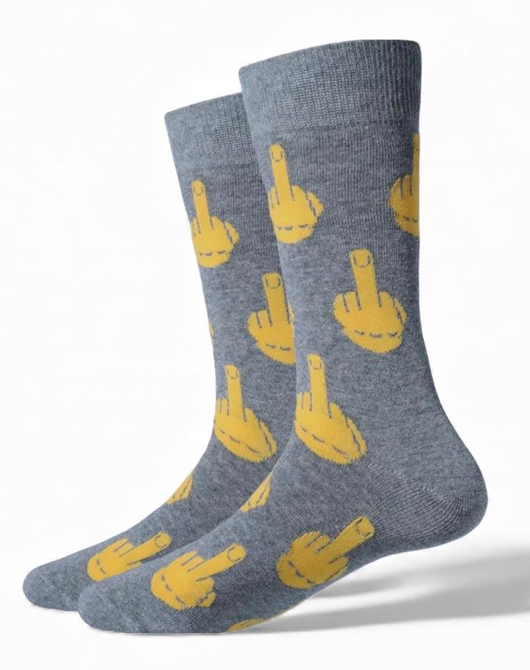 MIDDLE FINGER Men’s Socks SOCK HARBOR Brand (Choose Color) - Novelty Socks And Slippers