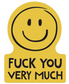 FUNATIC Brand SMILEY FACE Vinyl Sticker FUCK YOU VERY MUCH - Novelty Socks And Slippers