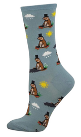 SOCKSMITH Brand Ladies GROUNDHOG DAY Socks ‘SIX MORE WEEKS’ - Novelty Socks And Slippers