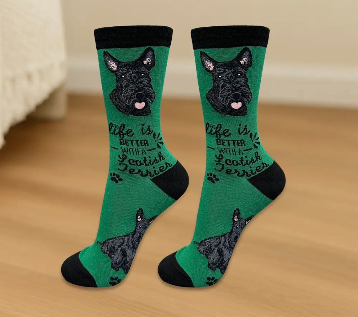 SCOTTISH TERRIER DOG Adult Unisex Socks By E&S Pets 'SCOTTIE' (Choose Style) - Novelty Socks And Slippers