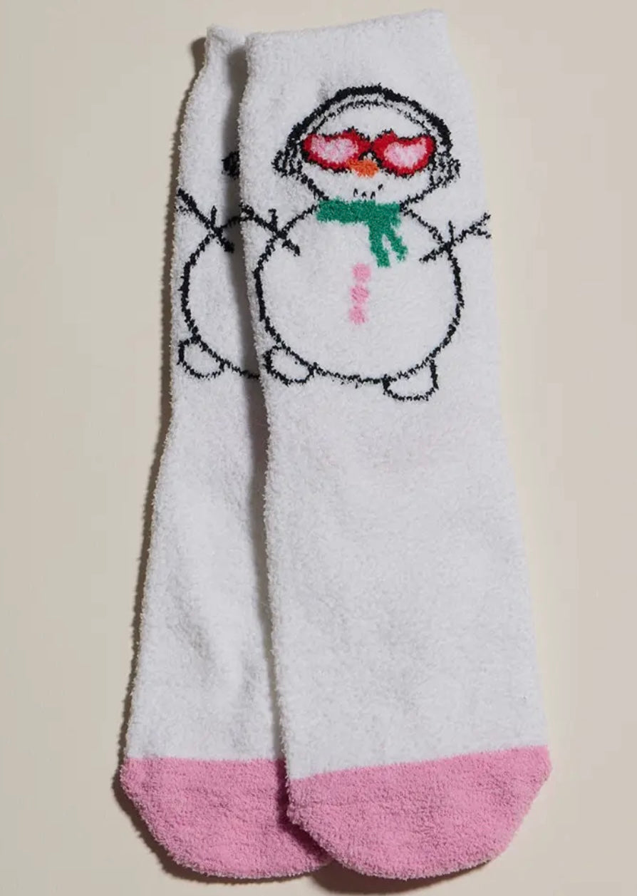 CUTE CHRISTMAS GNOMES Ladies 4 Pair Of Fuzzy Socks Gift Set - Novelty Socks And Slippers