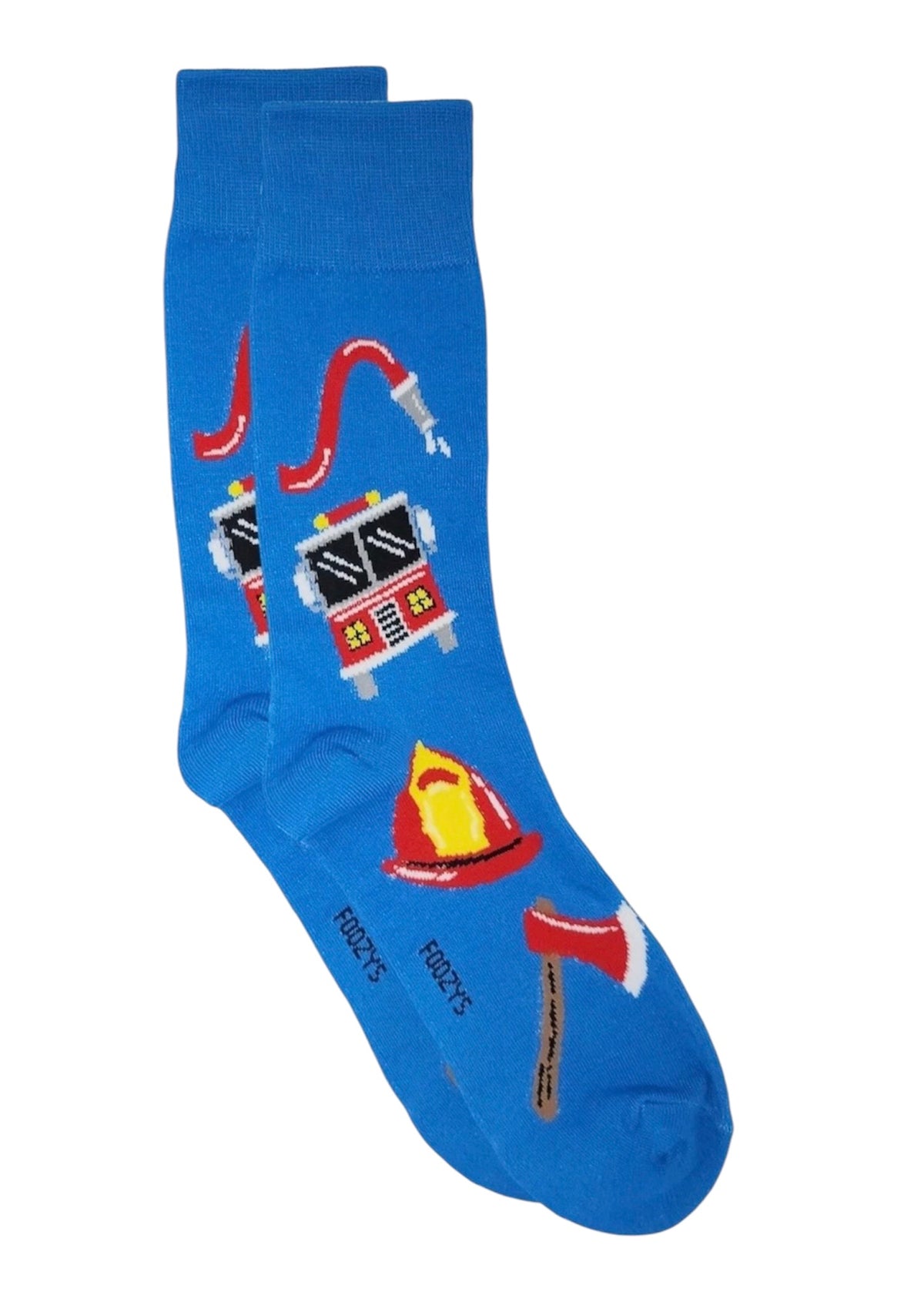 FIREMAN Men’s Socks FIRE TRUCK, HOSE, HELMET FOOZYS Brand