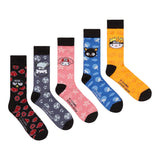SANRIO X NARUTO Men’s 5 Pair Crew Socks BIOWORLD Brand