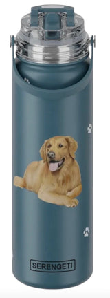 Dog & Cat Stainless Steel 24 Oz. Water Bottle By E&S Pets (Choose Breed) - Novelty Socks And Slippers