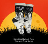 HERE LIES MY LAST FUCK Ladies Socks GROOVY THINGS Brand - Novelty Socks And Slippers