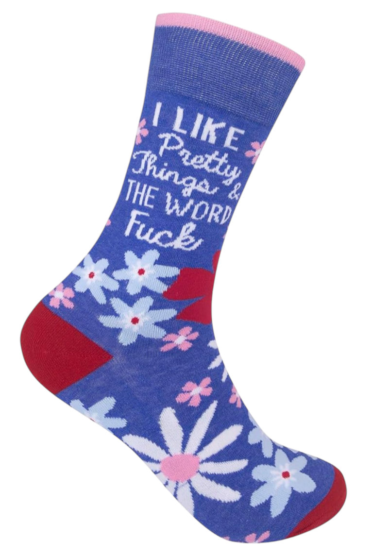 FUNATIC Brand Unisex I LIKE PRETTY THINGS & THE WORD FUCK Socks - Novelty Socks And Slippers