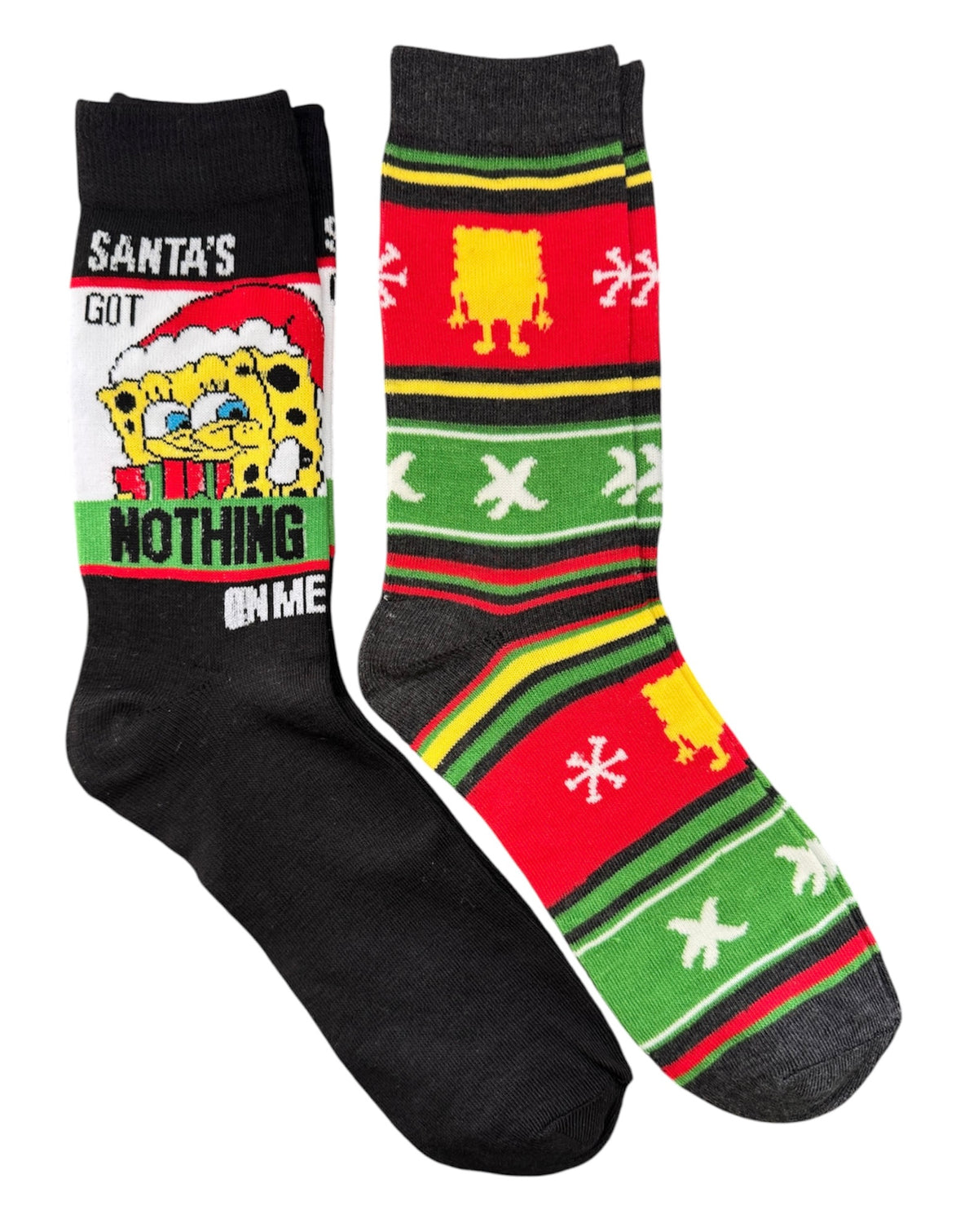 SPONGEBOB SQUAREPANTS Men’s 2 Pair Of CHRISTMAS Socks ‘SANTA’S GOT NOTHING ON ME’