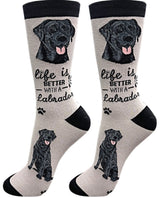 BLACK LABRADOR Dog Unisex Socks By E&S Pets CHOOSE SOCK DADDY, HAPPY TAILS, LIFE IS BETTER - Novelty Socks for Less