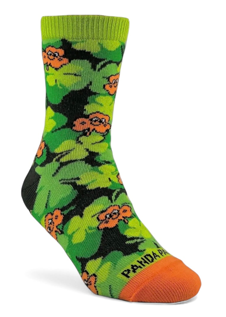 ST. PATRICKS DAY Unisex Kids SHAMROCKS Socks (Choose Size) By Sock Panda Brand - Novelty Socks And Slippers