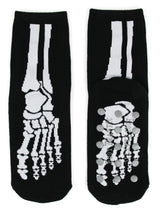 FOOT TRAFFIC Brand Ladies SKELETON BONES Non-Skid Slipper Socks - Novelty Socks And Slippers