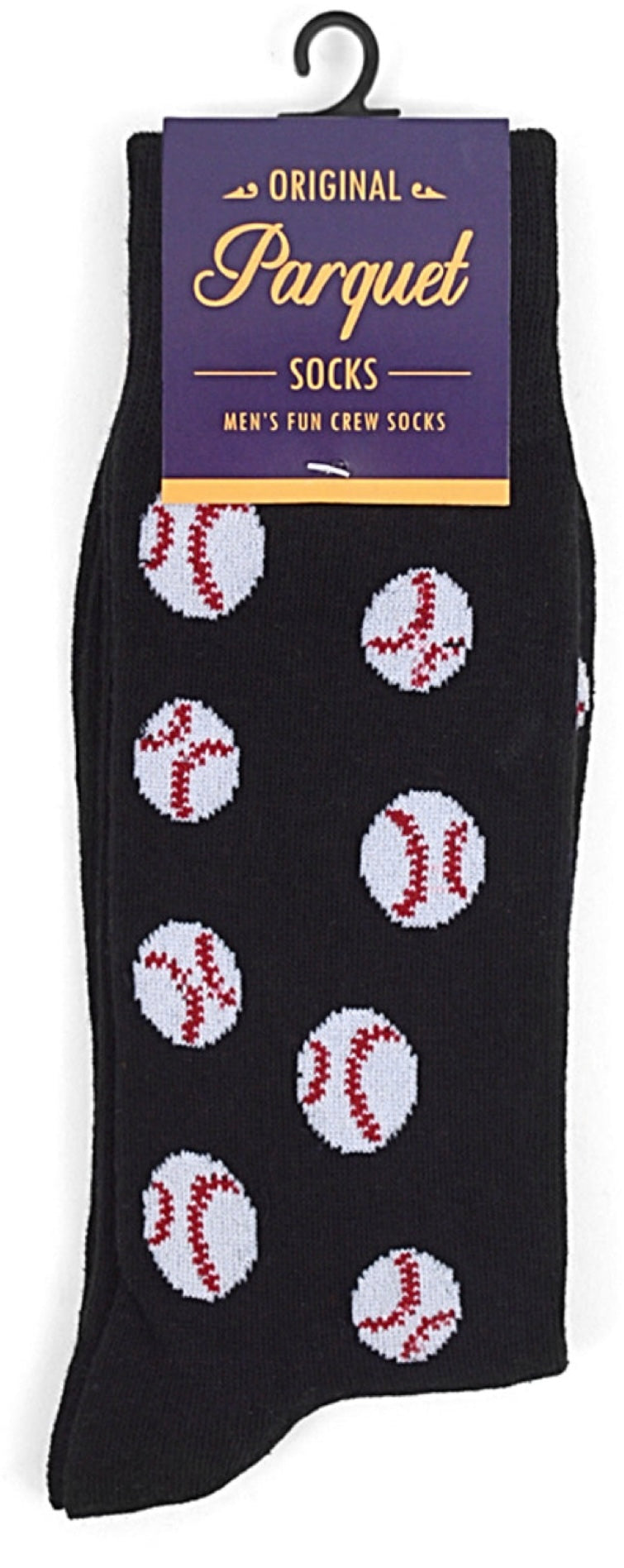 PARQUET BRAND Men's BASEBALL Socks BASEBALLS ALL OVER (CHOOSE COLOR) - Novelty Socks And Slippers