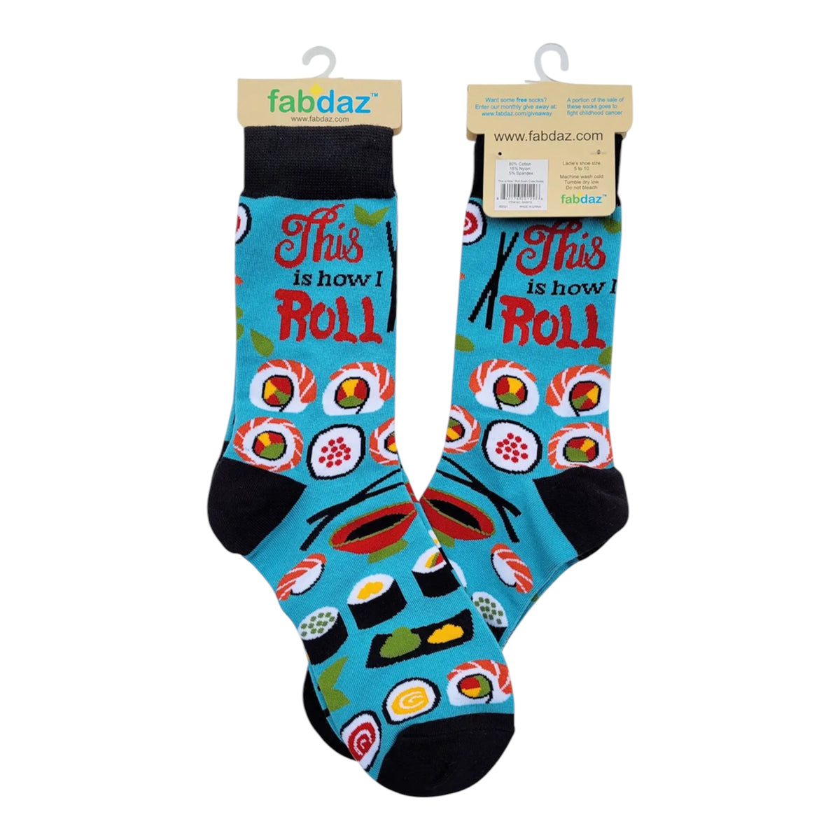 THIS IS HOW I ROLL Ladies SUSHI ROLLS Socks FABDAZ Brand