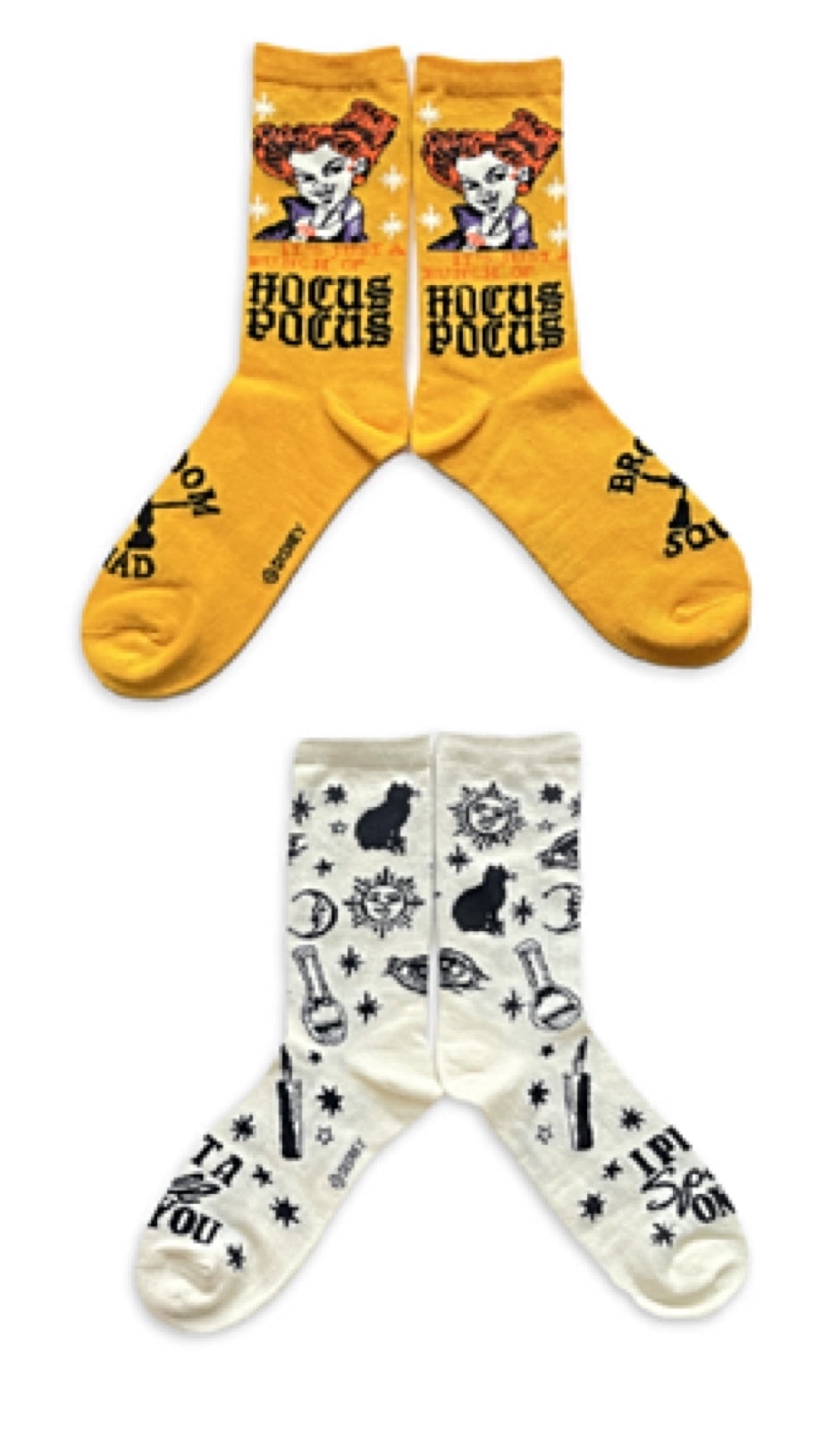 HOCUS POCUS Movie Ladies HALLOWEEN 2 Pair Of Socks - Novelty Socks for Less