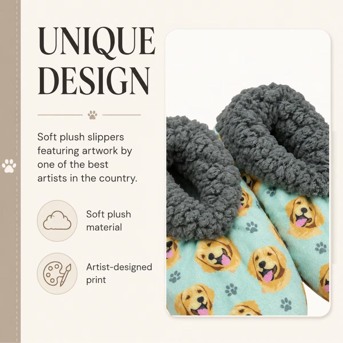 GOLDEN RETRIEVER Dog Ladies Non-Slip Slippers COMFIES BRAND By E&S Pets