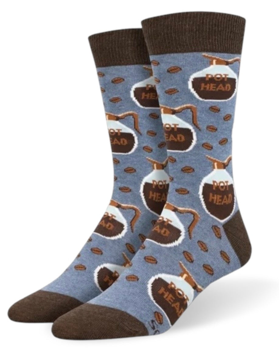POT HEAD Men’s COFFEE Socks Socksmith Brand Coffee Pots All Over