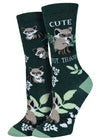 SOCK HARBOR Brand Ladies RACOON Socks ‘CUTE BUT TRASHY’ - Novelty Socks And Slippers