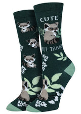 SOCK HARBOR Brand Ladies RACOON Socks ‘CUTE BUT TRASHY’ - Novelty Socks And Slippers