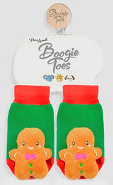 BOOGIE TOES Unisex Baby GINGERBREAD CHRISTMAS RATTLE GRIPPER BOTTOM SOCKS By PIERO LIVENTI - Novelty Socks for Less