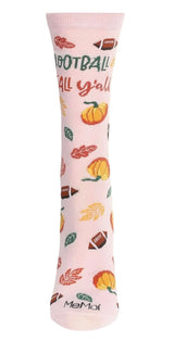 FOOTBALL & FALL Y’ALL Ladies Harvest Socks MeMoi Brand - Novelty Socks And Slippers