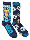 STAR WARS THE MANDALORIAN MEN’S 2 PAIR OF SOCKS BABY YODA - Novelty Socks And Slippers