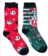 DISNEY THE NIGHTMARE BEFORE CHRISTMAS Men’s 2 Pair Of SANTA JACK Socks (Choose Style)