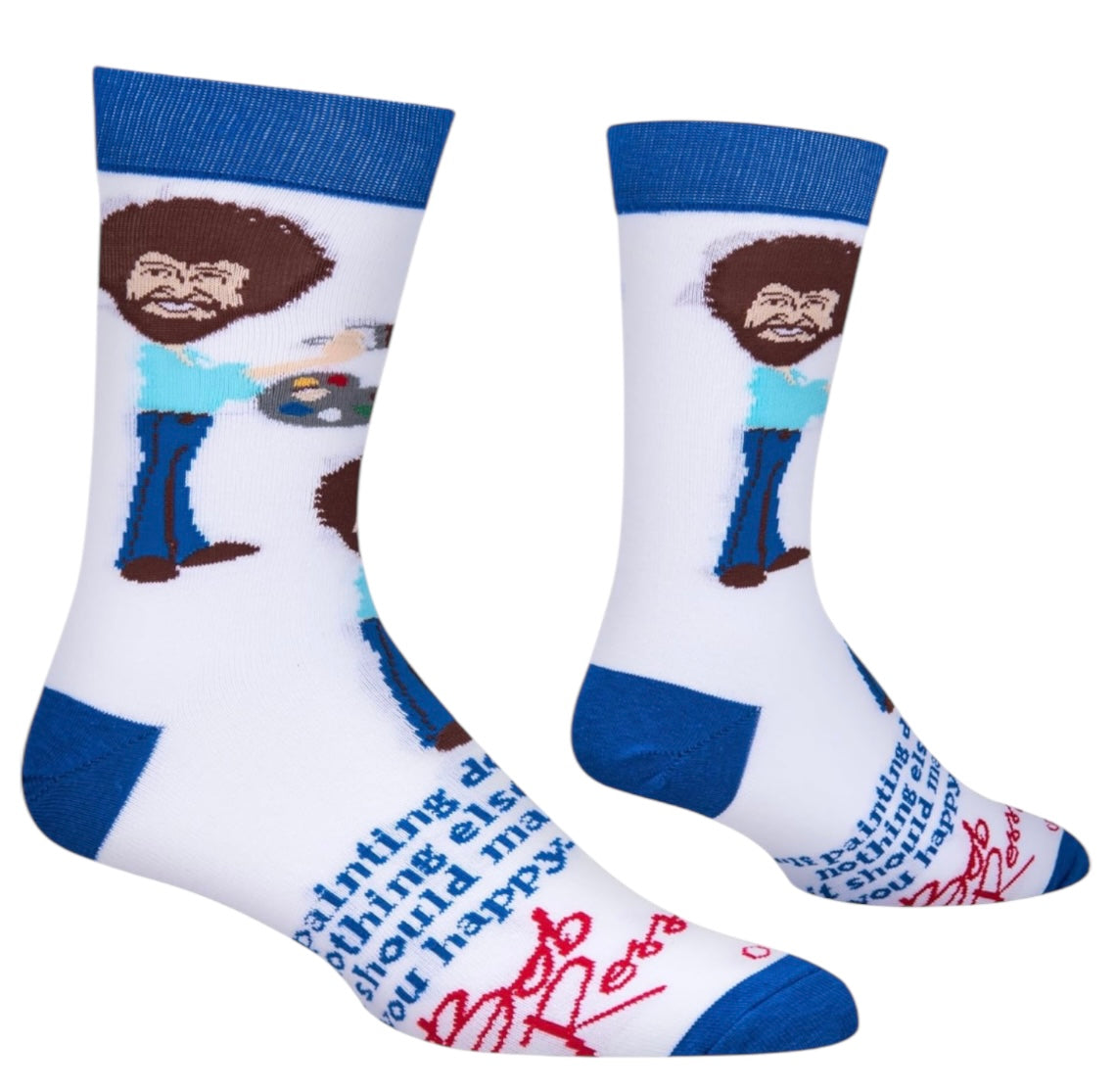 BOB ROSS Unisex Socks IF PAINTING DOES NOTHING ELSE, IT SHOULD MAKE YOU HAPPY’ COOL SOCKS Branx - Novelty Socks And Slippers