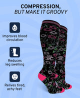 FUCK AROUND & FIND OUT Ladies 15-20 mmHg Compression Socks GROOVY THINGS Brand