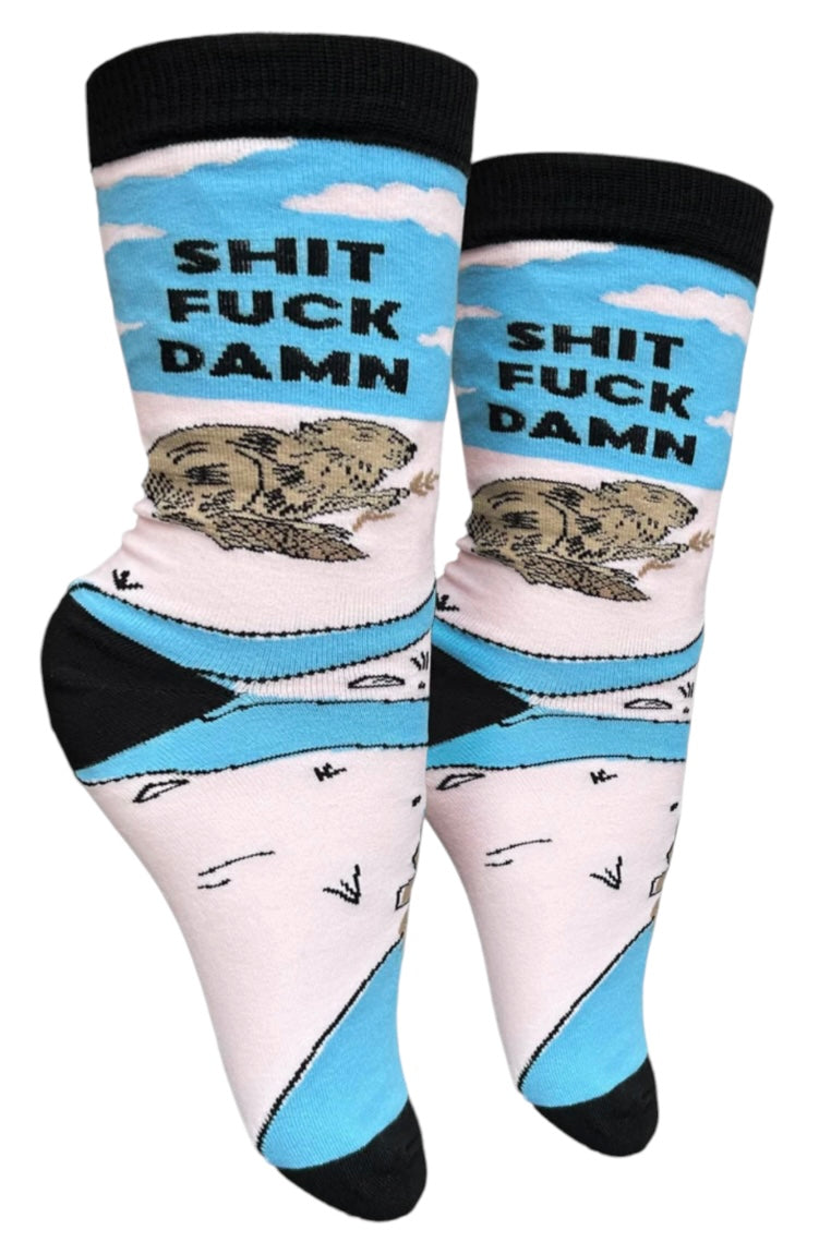 GROOVY THINGS CO. Brand Ladies SHIT FUCK DAMN Socks - Novelty Socks And Slippers