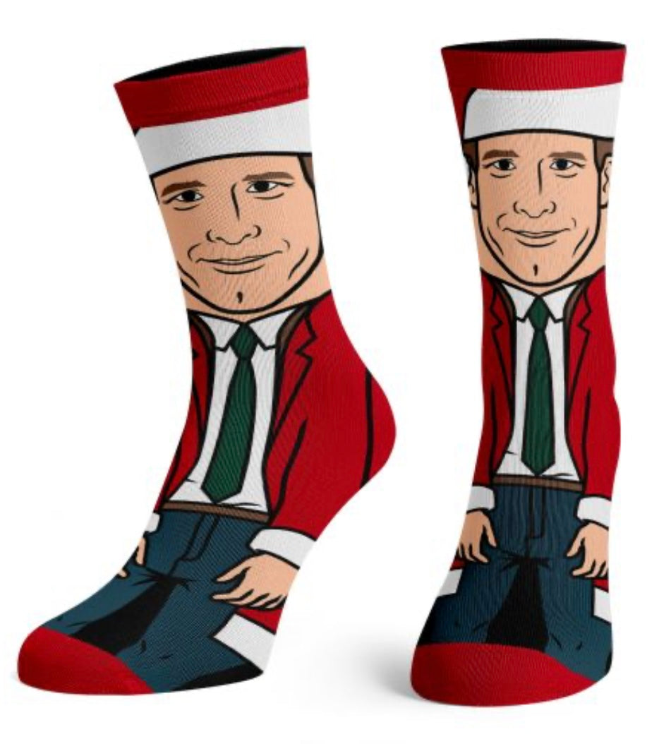 NATIONAL LAMPOON'S CHRISTMAS VACATION MEN’S CLARK GRISWOLD 360 SOCKS BIOWORLD BRAND - Novelty Socks And Slippers