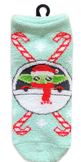 Disney THE MANDALORIAN Ladies BABY YODA CHRISTMAS 3 Pair Of Cozy Low Cut Socks - Novelty Socks And Slippers