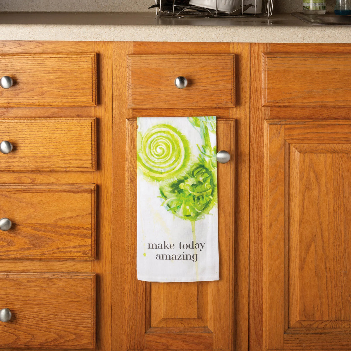 Primitives By Kathy ‘MAKE TODAY AMAZING’ Kitchen Tea Towel - Novelty Socks And Slippers