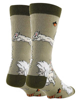 OOOH YEAH Brand Men’s WHITE FOX SQUIRREL Socks With ACORNS ‘NUTTY BUT NICE’ - Novelty Socks And Slippers