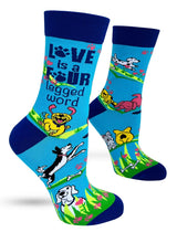 FABDAZ Brand Ladies LOVE IS A FOUR LEGGED WORD Socks (CHOOSE COLOR) - Novelty Socks And Slippers