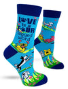 FABDAZ Brand Ladies LOVE IS A FOUR LEGGED WORD Socks (CHOOSE COLOR) - Novelty Socks And Slippers