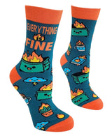 EVERYTHING IS FINE Ladies DUMPSTER FIRE Socks Fabdaz Brand