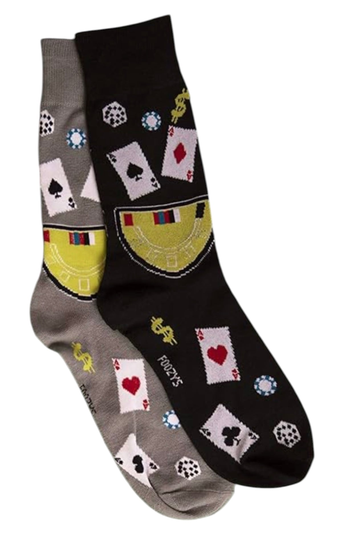 POKER, BLACKJACK, CASINO Men’s 2 Pair Of Socks FOOZYS Brand