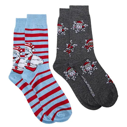 RUDOLPH THE RED NOSED REINDEER Men’s 2 Pair Of Christmas Socks With BUMBLE - Novelty Socks And Slippers