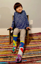 PALS SOCKS Brand KIDS ZOMBIE & WEREWOLF MISMATCHED GRIPPER SOCKS - Novelty Socks And Slippers