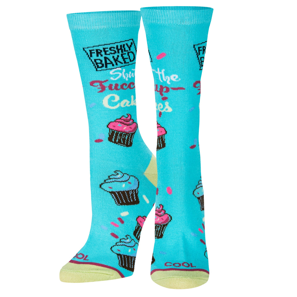 FRESHLY BAKED SHUT THE FUCCUP-CAKES LADIES SOCKS COOL SOCKS BRAND