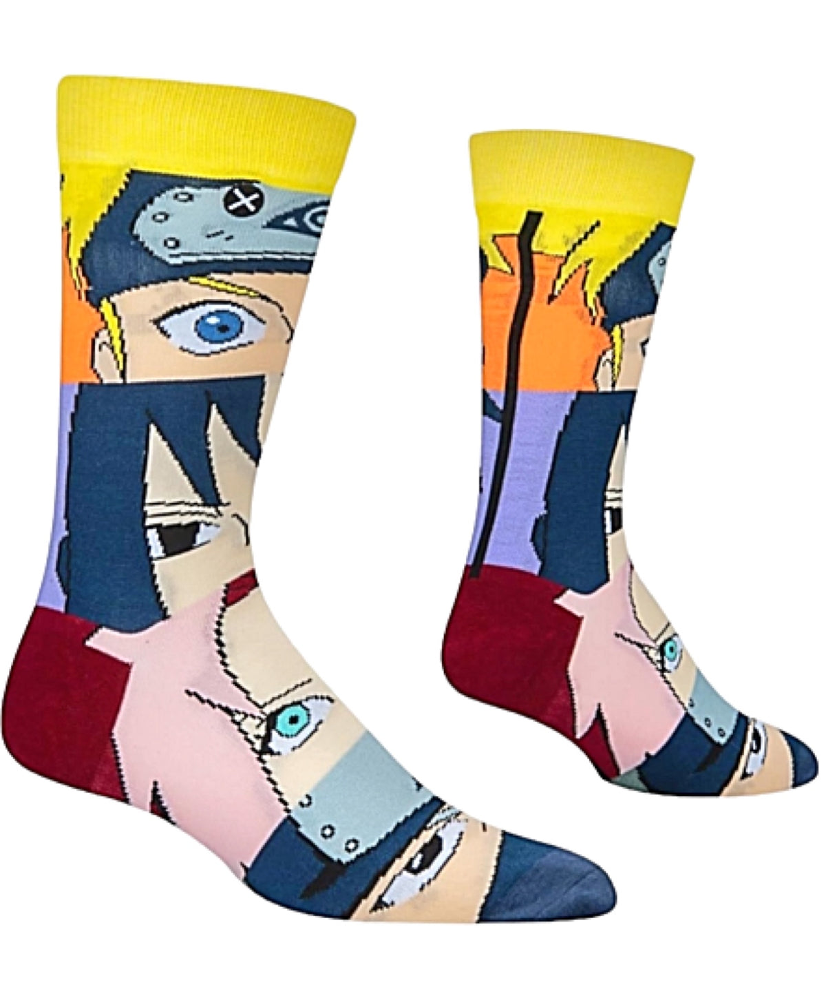 NARUTO Men’s FACES MASH UP Socks ODD SOX Brand - Novelty Socks for Less