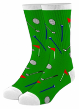 COOL SOCKS Brand Men’s GOLF Socks GOLF CLUBS, TEES, GOLF BALLS & FLAGS - Novelty Socks And Slippers
