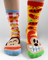 JULIUS The Monkey & BOB The Dog Unisex MISMATCHED GRIPPER BOTTOM SOCKS PALS SOCKS Brand (CHOOSE SIZE) BY PAUL FRANK - Novelty Socks And Slippers