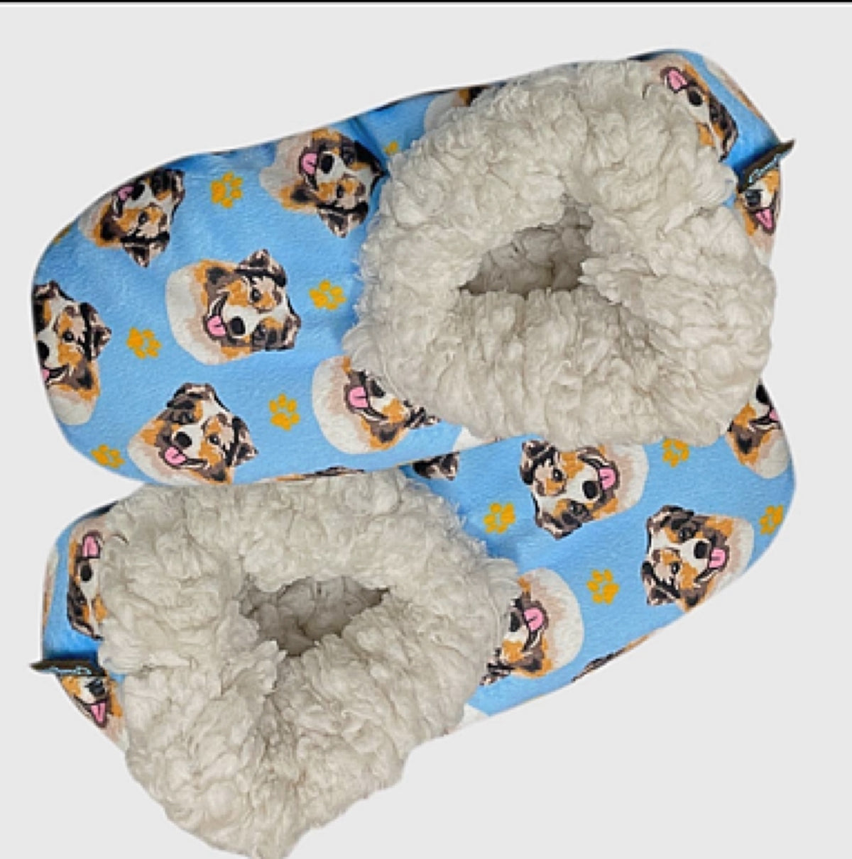 COMFIES BRAND Ladies AUSTRALIAN SHEPHERD Non-Skid Slippers - Novelty Socks for Less