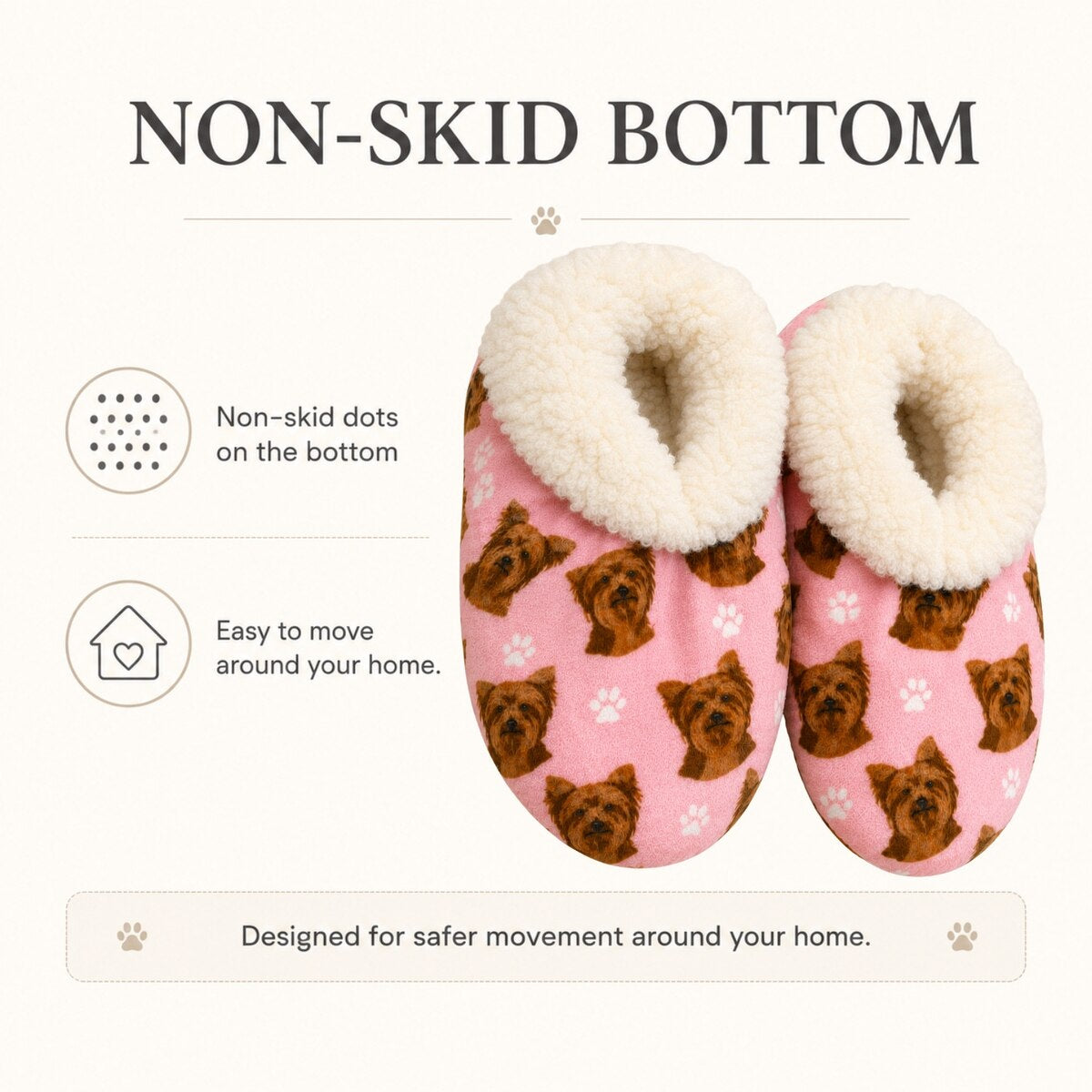 YORKIE Dog Ladies Non-Slip Slippers COMFIES BRAND By E&S Pets