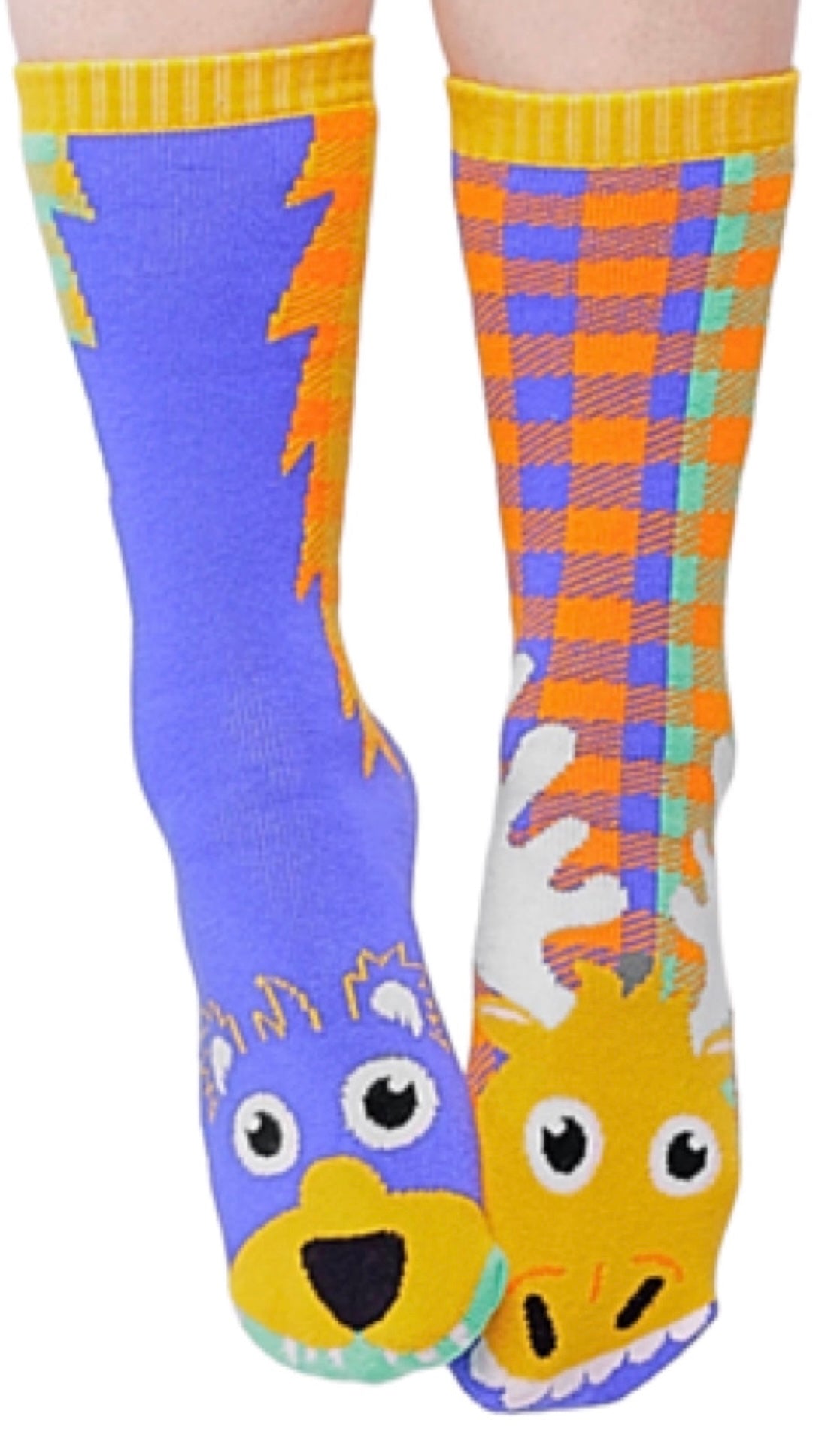 PALS SOCKS Brand Unisex Toddler-Adult MOOSE & BEAR Gripper Bottom Socks (CHOOSE SIZE) - Novelty Socks And Slippers